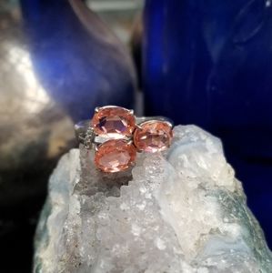 Morganite and Sterling Silver Ring Adjustable Size